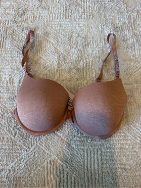 Victoria’s Secret Nude Dusty Mauve T-Shirt Push-Up Racerback Bra 32DD